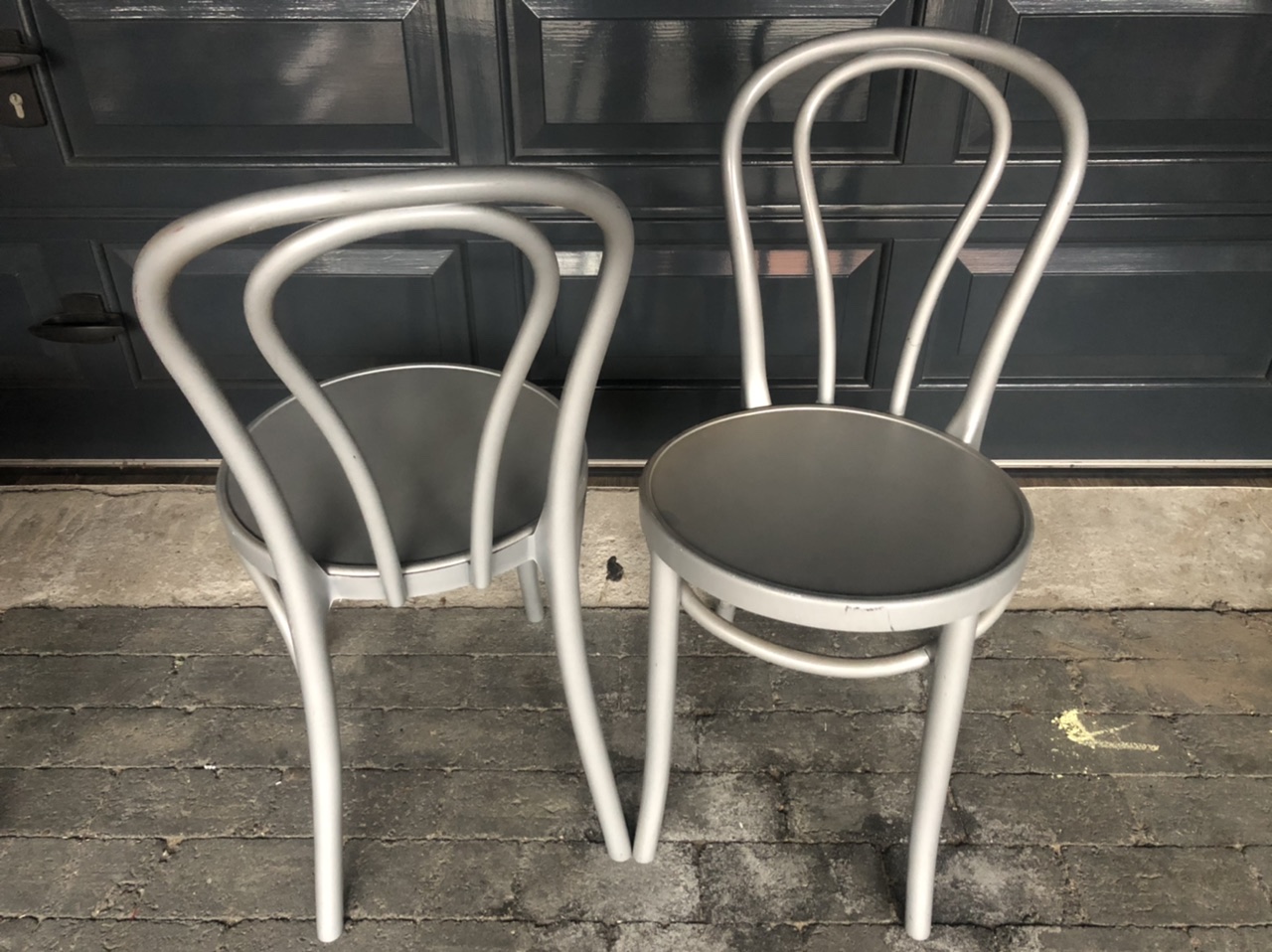 Plastic bentwood chair kunststof thonet stoelen terras stoelen terrasstoelen olga grijs silver horeca